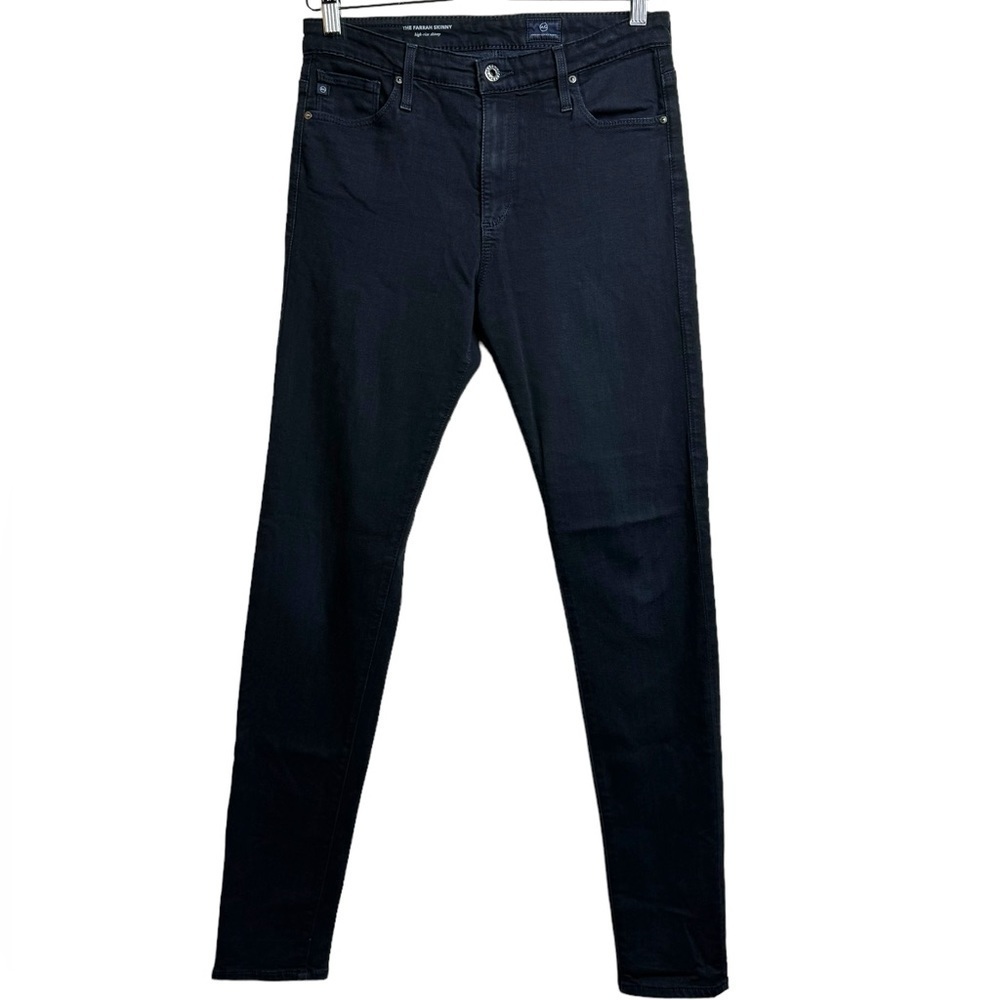 AG Adriano Goldschmied The Farrah Skinny High Rise Skinny Leg Black Jeans 28